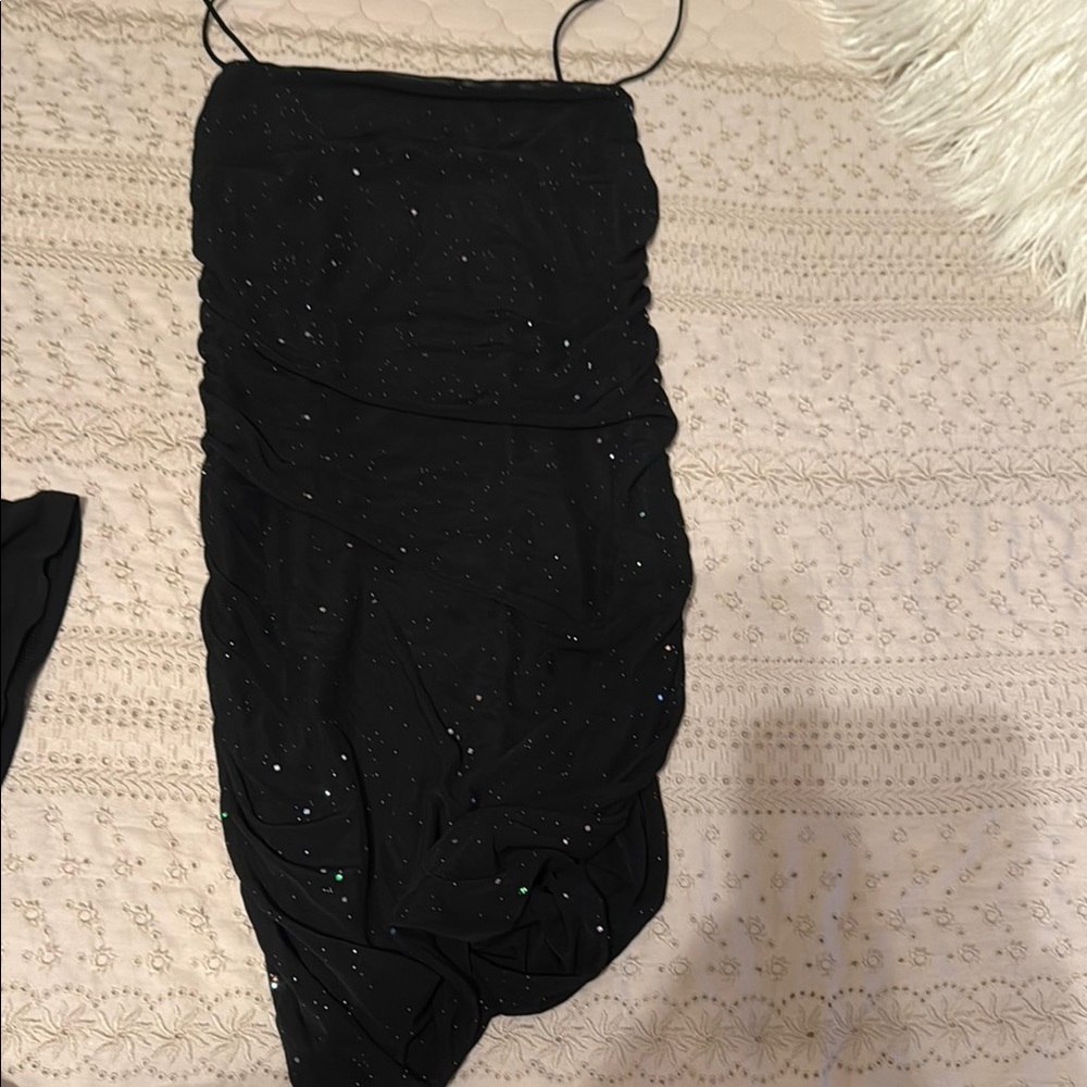 SHEIN Black High Low Dress